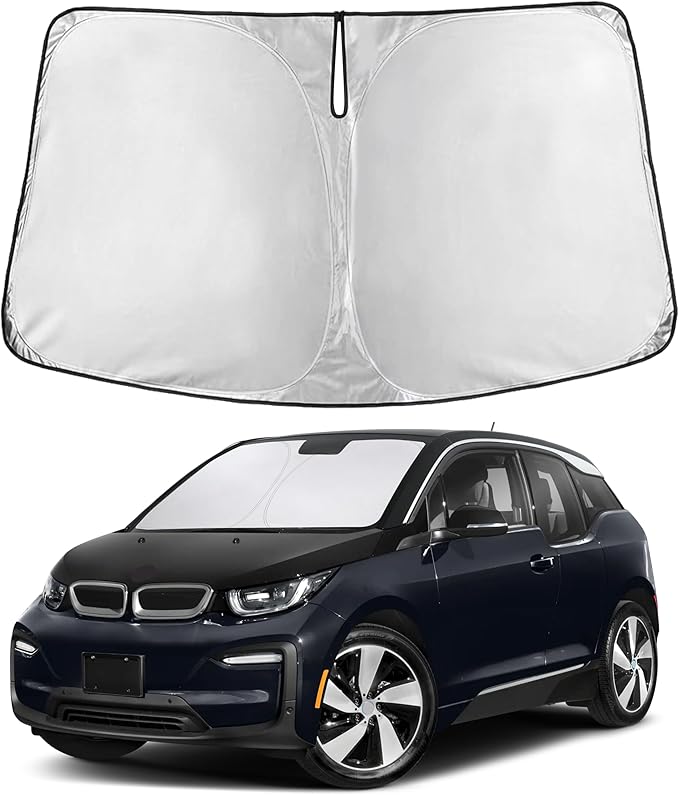 EcoNour Windshield Sunshade Compatible for BMW I3 2014-2020 2021 2022, Sun Visor for Front Windshield & Window Sun Shade Cover, UV Heat Blocker & Protector, Car Accessories