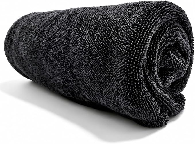 Twisted Loop Microfiber Car Drying Towel, Extra Large 36x24 Inch 1300 GSM Super Absorbent Scratch Free Lint Free Streak Free Washable Professional Auto Detailing Towel for Car SUV Truck Motorcycle