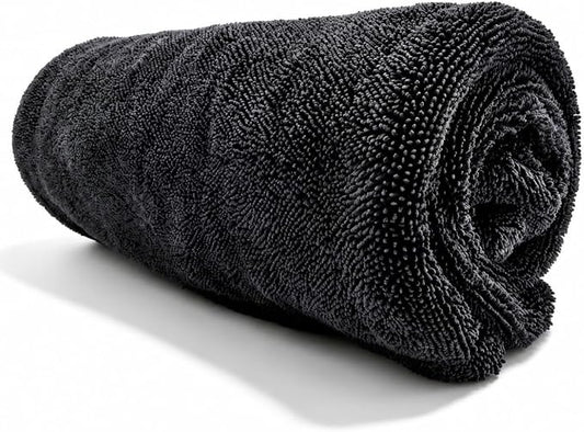 Twisted Loop Microfiber Car Drying Towel, Extra Large 36x24 Inch 1300 GSM Super Absorbent Scratch Free Lint Free Streak Free Washable Professional Auto Detailing Towel for Car SUV Truck Motorcycle
