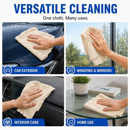 MAQIHAN Chamois Cloth for Car Drying Super Absorbent Sheepskin Shammy Towel Soft Gentle Large 23.6x35.4in Reusable Premium Car Vehicle Detailing (5.7 sq ft)