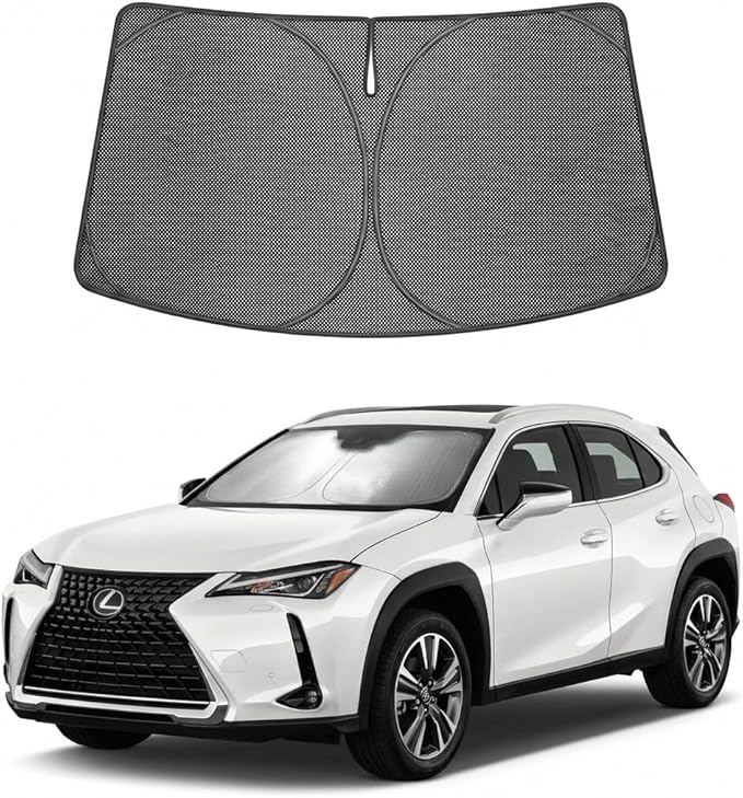 Proadsy Windshield Sun Shade Custom Fit Lexus UX 2019-2026 Ice Crystal Black Front Window Sunshade UV and Heat Blocker Foldable Visor Keeps Car Cooler for Summer Parking and Daily Use