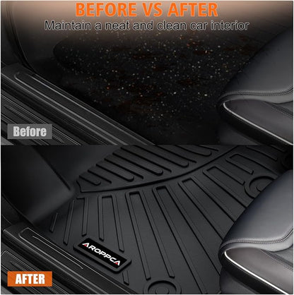 All Weather Floor Mats for 2013-2018 Dodge Ram 1500/2500/3500 Crew-Cab, 2019-2024 for Ram 1500 Classic Crew Cab, TPE Floor Liners Anti-Slip Full Set Mats for Dodge 1500/2500/3500 Accessories