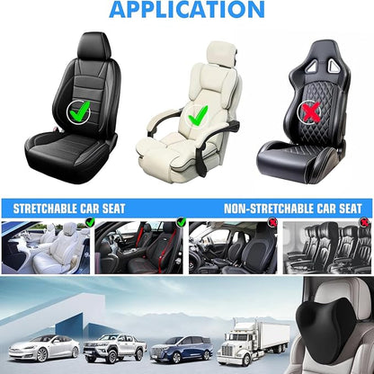 Car Neck Pillow for Driving, car headrest Pillow Head and Neck Rest Pillow for car headrest, Neck Support for car Driving or Traveling or Sleeping of Accessories with Memory Foam