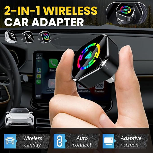 Wireless CarPlay Adapter 2025 Upgrade Wired CarPlay to Wireless, Mini USB Design for Cars with Built-in Wired Apple CarPlay Plug and Play Easy Use Fast Stable Connection Car Play for iPhone (A)