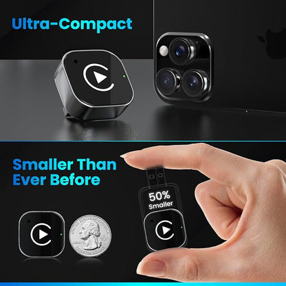 2026 Wireless CarPlay & Android Auto Adapter 2-in-1 – Convert Wired to Wireless, Fast Auto-Connect, Zero-Lag 5.8GHz WiFi, Plug & Play USB/USB-C Mini Dongle for iOS 10+ & Android 11+