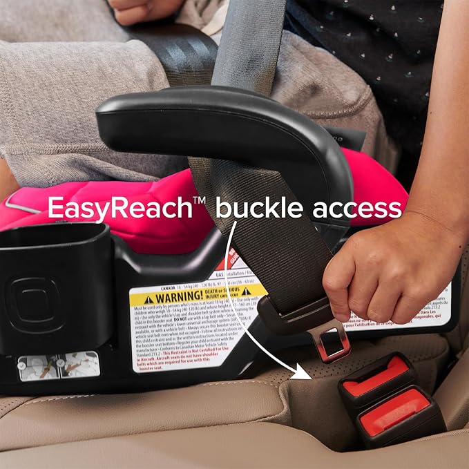 Diono Connect3 R Backless Booster Pack of 2, Slim Fit 3-Across in Many Mid-Sized Sedans and SUVs, for Children from 40-120 lbs., Lightweight with Cupholder, Pink Cotton Candy