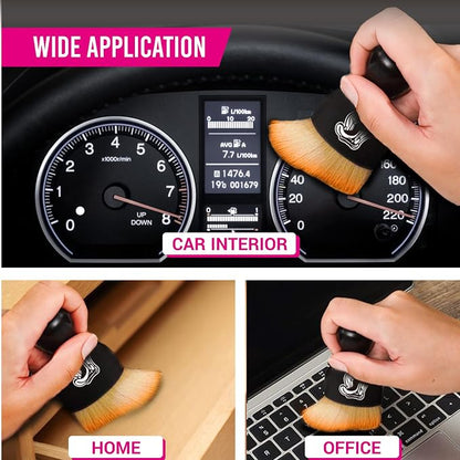 H.O.W Car Interior Detailing Brush Automotive Cleaning Brush for Vent Seat Crevice Dashboard Leather Air Conditioner