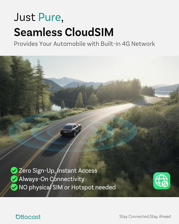 Ottocast E2 OttoAibox 2026 Car Streaming Box, Android 13 Smart AI Box with Netflix/YouTube, Wireless CarPlay Adapter, Car Video Player with Split-Screen