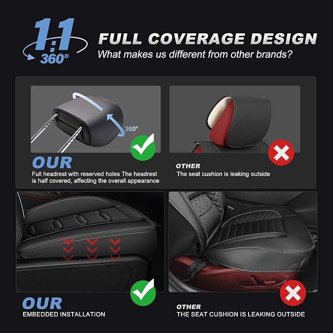 AOMSAZTO Corolla Front Car Seat Covers Custom Fit for Toyota Corolla 2014 2015 2016 2017 2018 2019 LE,SE,XSE,L,XLE,S,S Plus Faux Leather Seat Covers with Steering Wheel Cover(2 Seats,Black)