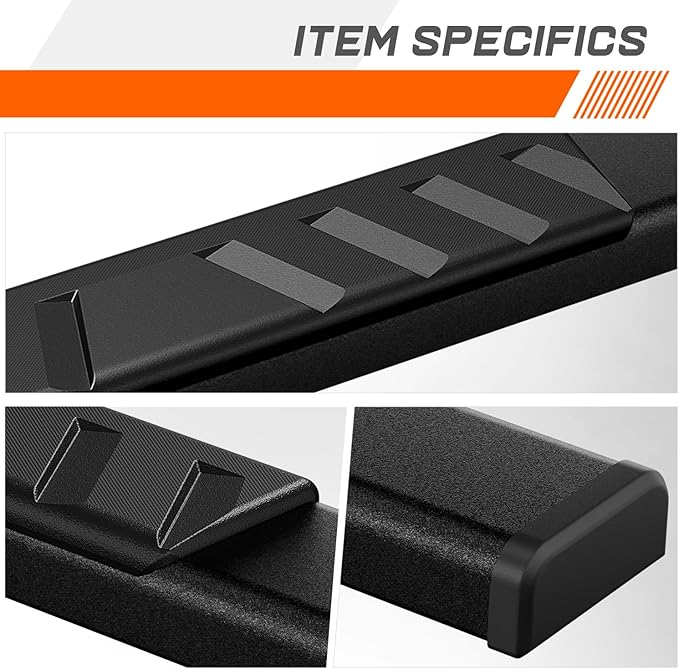 [Pair] 5 Inch Black Stainless Running Boards/Side Steps/Nerf Bars Compatible with 04-14 Ford F150 Crew Cab
