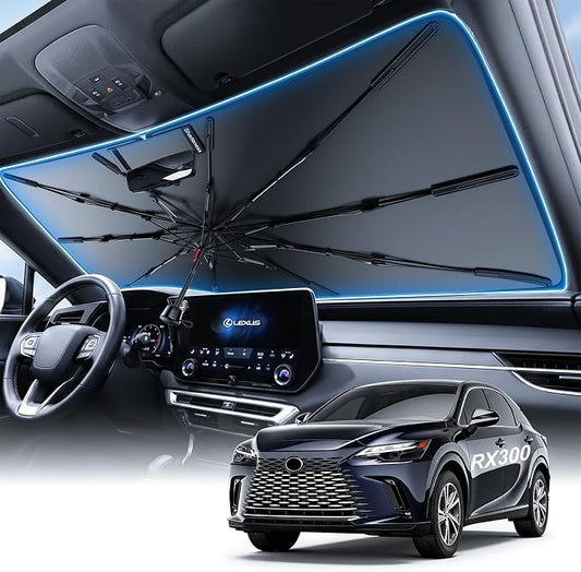 2026 Upgraded Windshield Sun Shade Umbrella for Lexus RX300 [Precision Custom Fit, Superior UV & Heat Block] Cooling Tech Fabric, Durable Foldable with Storage Bag, Fits 2000-2003