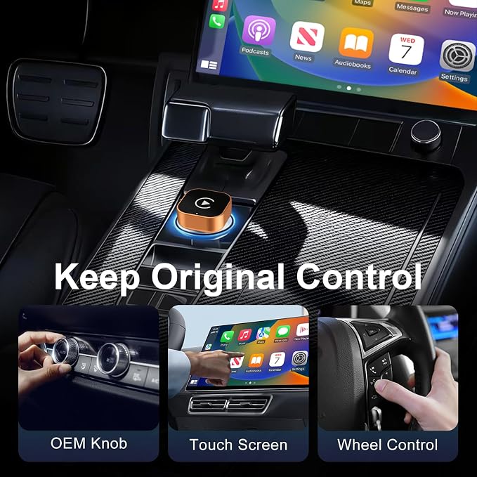 Wireless CarPlay Adapter for Apple iPhone & Android Auto, Mini CarPlay Adapter Convert Wired to Wireless,Plug & Play, Auto-Connect, No Delay, BT 5.4, 2.4G/5G WiFi [2026 Upgraded]