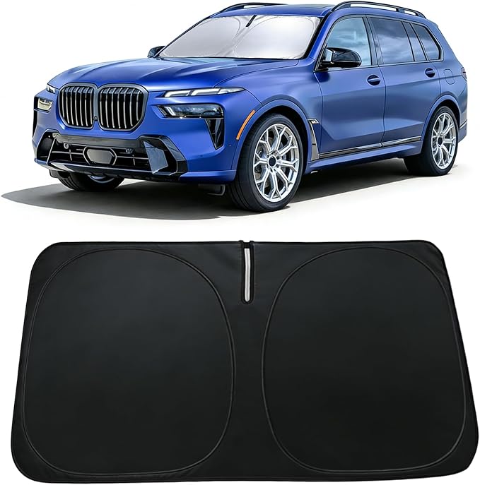 Windshield Sun Shade for 2018-2025 BMW X7, Car Front Window Sun Visor & Heat Shield | 240T Sunshade Protection Blocks UV Rays Keep Your Car Cooler