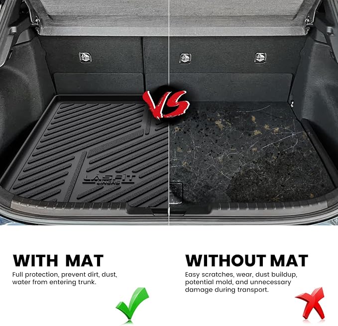 LASFIT Cargo Trunk Mat for 2019-2026 Toyota Corolla Hatchback & 2023-2026 GR Corolla, All Weather TPE Custom Fit Trunk Mat Trunk Liner Trunk Tray Cargo Liner Cargo Tray, Black