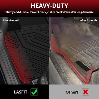 LASFIT Floor Mats & Backrest Mats & Trunk Mat for Mazda CX5 2017-2025 All Weather TPE Custom Fit Floor Liners Car Mats Accessories, Include 1st & 2nd Row & Seatback & Cargo Mats, Black