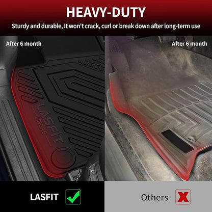 LASFIT Floor Mats & Backrest Mats & Trunk Mat for Mazda CX50 2023-2026 (Not for Hybrid) All Weather TPE Custom Fit Floor Liners Car Mats Accessories, 1st & 2nd Row & Seatback & Cargo Mats, Black