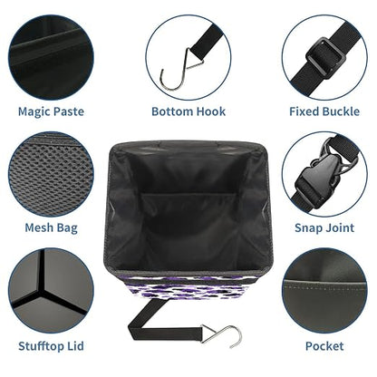 Car Trash Can – Multi-Purpose, Lightweight and Portable with Durable Water-Resistant Coating, No Installation Required, Practical and Ample Capacity, Variety of Colors.Tiger Pattern