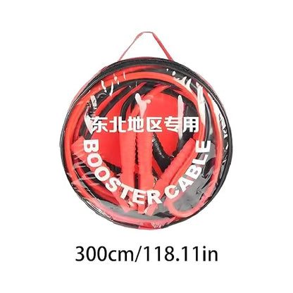 Jumper Cables, with Storage Case, 300cm/118.11 Inches, Portable Copper Clamps, Vehicles Battery Jumper Cable Kit, Quick & Efficient, for Car and Trucks
