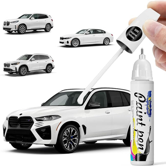 300 Alpine White Touch Up Paint Compatible with BMW, DIY Car Paint Scratch Repair, Quick & Easy Fix Automotive Scratch Repair for X1/X3/X4/X6/X5/2 3 4 5 7 8 Series/Z4/M3//M5/M6