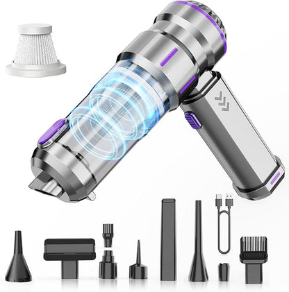 Portable Cordless Handheld Car Vacuum Cleaner - Equipped with Advanced Brushless Motor, 3 Suction Modes, 25,000 Pa Max Suction Power, Type-C Charging,for Car, Sofa & Keyboard