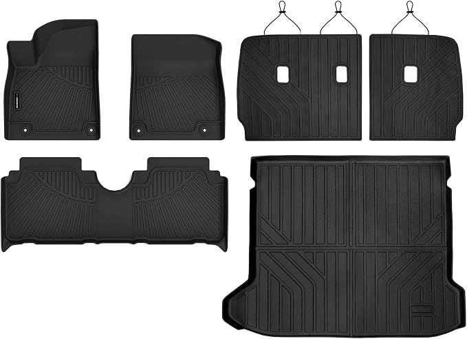 Auxko All Weather Floor Mats Cargo Mat with Backrest Mat for 2025 2026 Hyundai Ioniq 5 N TPE Liners Accessories Guard Odorless Anti-Slip Floor Liners & Trunk Liner & Back Seat Protectors