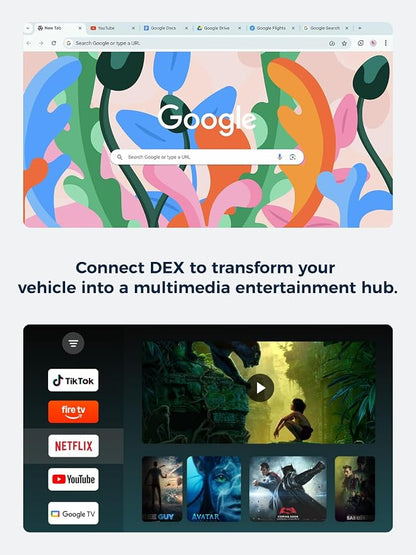 Android Auto Wireless Adapter Compatible with Samsung DeX,Wireless Android Auto Adapter Support YouTube, Netflix,Car Streaming Device,DeX Station, Desktop Experience for Car (Bright White)