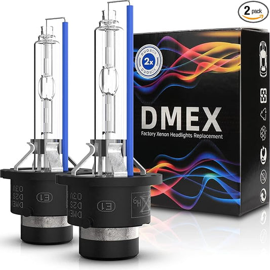 DMEX D2S HID Headlight Bulbs 6000K Cool White Xenon 35W 85122 66240 66040 66240CBI Replacement - Pack of 2 (Not fit Halogen Headlamp)