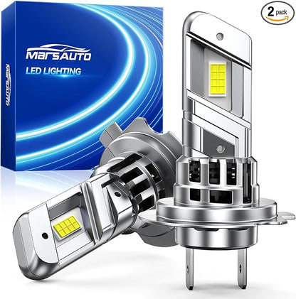 Marsauto M2P Series H7 LED Bulbs, 1:1 Mini Size H7 Light Bulbs, 50,000LM Ultra Bright 6500K Fog Light, No Adapter Required, Plug and Play Replacement, Pack of 2