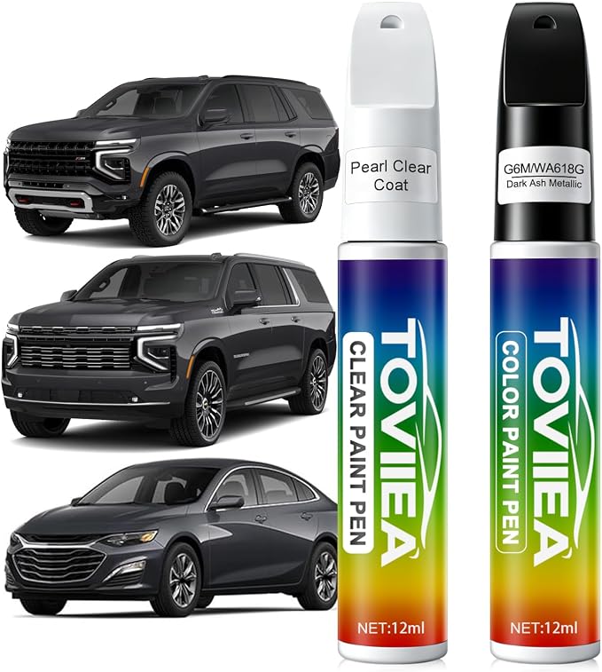 Dark Ash Metallic(G6M/WA618G) Touch Up Paint Compatible with Chevrolet,2-In-1 Car Scratch Remover Pen,Car Paint Scratch Repair Kit for Scratches,Chips & Nicks,2-PCS SET