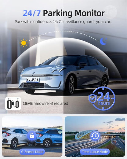 4K Dash Cam Front and Rear, 5G WiFi & GPS & 64GB Card, 1.5" IPS Display Dash Camera for Cars, 4K+1080P Dual Car Dashcam with 24H Parking Mode, Night Vision, G-Sensor, Loop Recording, WDR, 170° Angle