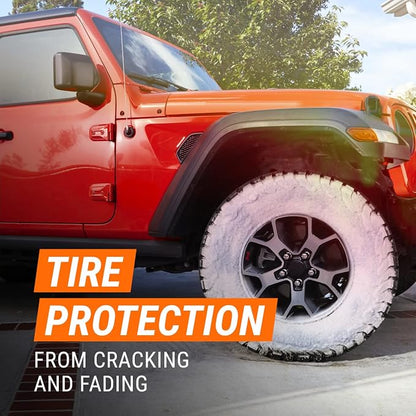 Armor All Car Tire Foam Spray, Tire Cleaner Foam for Restoring Color and Tire Protection, 4 Oz (Packaging May Vary)