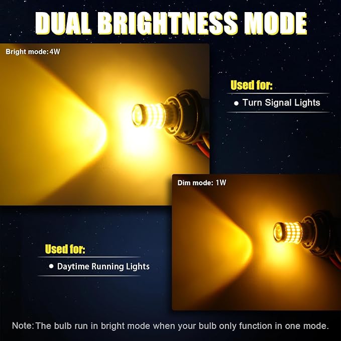 iBrightstar 3157 LED Bulb Amber, 3157a LED Turn Signal Bulbs Super Bright for vehicle Blinker Lights and Turn Signal Lights, 2 Pack