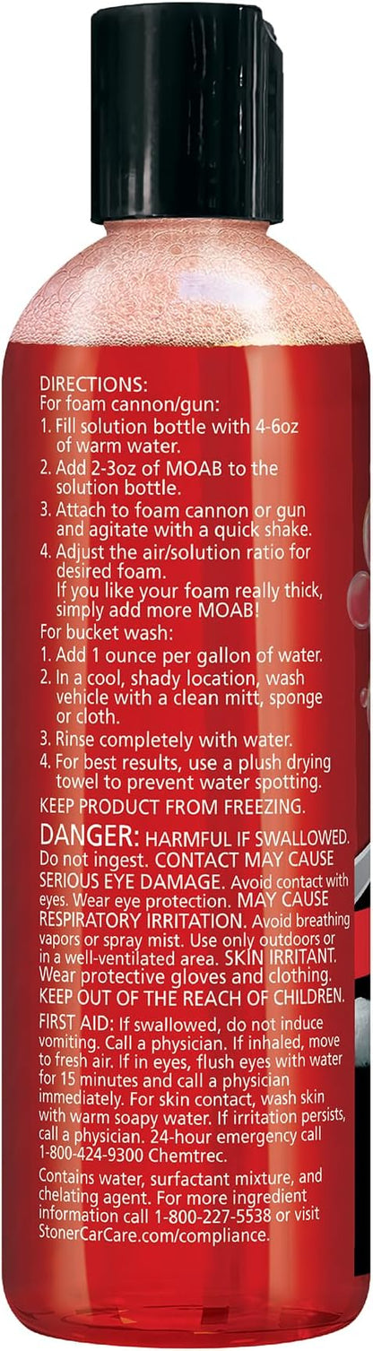 Stoner Car Care 91602-6PK 16-Ounce Mother Of All Bubbles M.O.A.B. High Foaming Car Wash For Foam Cannons, Foam Guns, Bucket Washes, Safe on Car Wax and Sealant Coatings, Cherry Bomb Scent, Pack of 6
