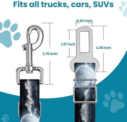 Adjustable pet cat and Dog car seat Belt，The Lanyard is Flexible and Adjustable from 20 to 33 inches(Beautiful Starry Sky)