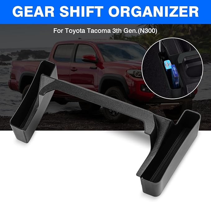 Autorder Gear Shift Organizer for 2016-2020 2021 2022 2023 Toyota Tacoma Accessories Center Console Organizer Gear Shift Organizer Insert Tray with Anti-Slip Mat