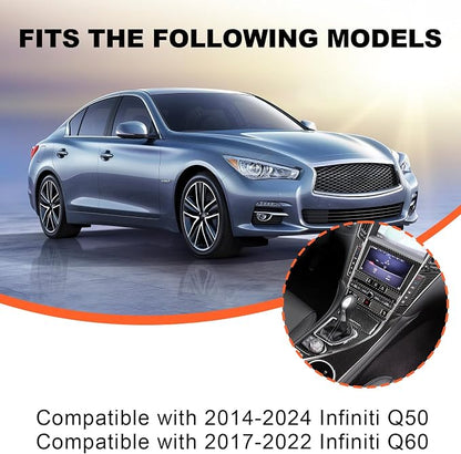 11PCS Real Carbon Fiber Interior Trim Kit Compatible with Infiniti Q50 2014-2024 & Q60 2017–2022, Interior Decor Sticker Accessories