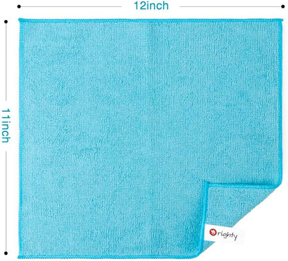 Orighty Microfiber Cleaning Cloth Pack of 12, Microfiber Towels for Cars, Highly Absorbent Car Cleaning Supplies, Lint Free Cloths Clean Rags for Car Care, House, Kitchen, 12x11 inch