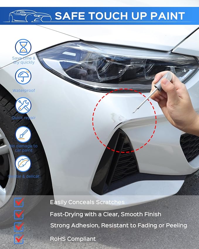 Touch Up Paint For BMW, Automotive Black Car Paint Pen Scratch Repair (Glacier Silver Metallic(A83))