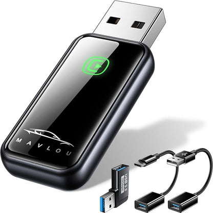 Carplay Wireless Adapter for iPhone, Latest Upgrade Carplay Dongle, Stable Fast Convert Wired to Wireless CarPlay, Plug & Play OTA Upgrade, for iPhone iOS 10+ & Cars with Wired CarPlay (Black)