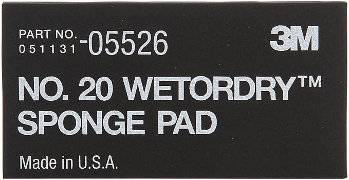 3M Wetordry Sponge Pad 20, 05526, 5-1/2 in x 2-3/4 in x 3/8 in, 5 Pack, Flexible, Long Lasting