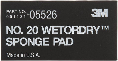 3M Wetordry Sponge Pad 20, 05526, 5-1/2 in x 2-3/4 in x 3/8 in, 5 Pack, Flexible, Long Lasting