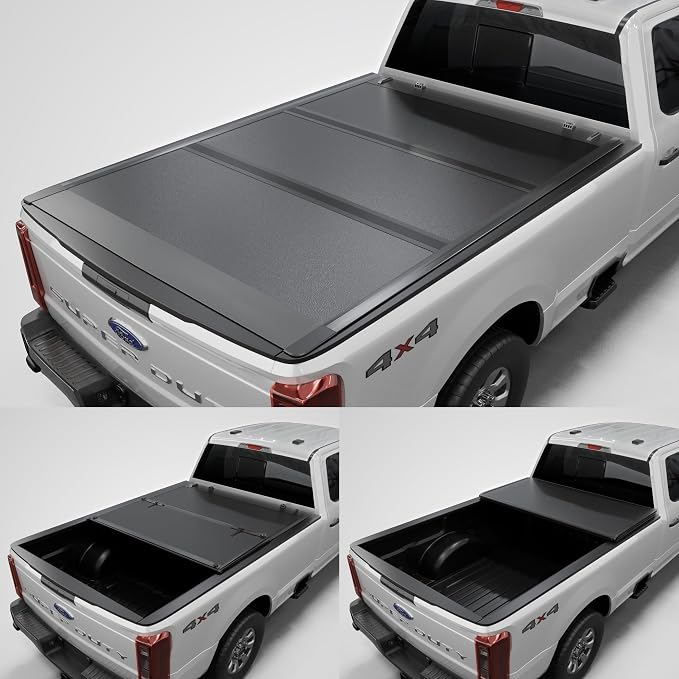 Toptiny Low Profile Hard Folding Truck Bed Tonneau Cover Fits 2017-2026 Ford F-250 F-350 Super Duty 6.75FT Bed (82")