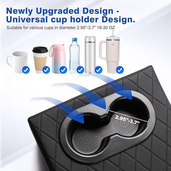 Shademax Custom for Ford Explorer Seat Organizer with Cup Holders Car Backseat Organizer for Ford Explorer 2020-2025 2026 Accessories Console Organizer for Kids Toys, Baby Supplies, Travel Dog Toys