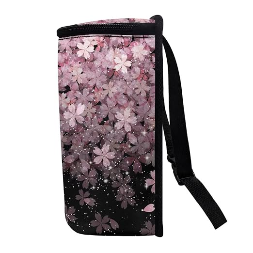 Talayituse Cherry Blossom Print Car Trash Can with Lid, Leak Proof Auto Trash Bag Hanging Vehicle Garbage Can Multipurpose Storage Container for Back Seat Road Trip