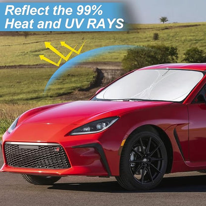 Sunshade for Toyota 86 2017-2021 Sun Shade Custom Fit 2022-2023 Toyota GR86 Front Window Shield fit 2013-2023 Subaru BRZ/2012-2016 Scion FR-S FRS Cover Windshield Sun Visor Protector Block UV Heat