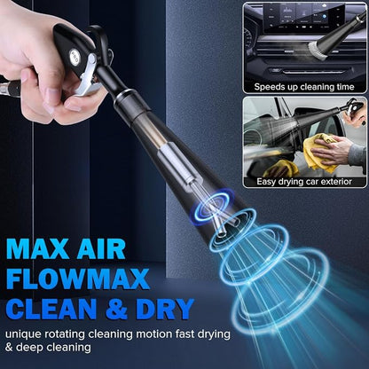 Dry Cleaning Gun,High-Pressure Air Blow Gun,Car Cleaning Gun,Air Nozzle Blow Gun, Car Air Blow Gun with 2 Nozzles,Works with Air Compressor and Quickly removes Surface Dirt and dust