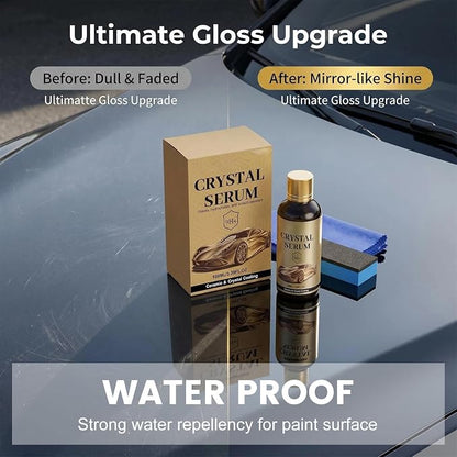 Crystal Serum for Cars,Suitable for Car Paint and Wheel Maintenance(2pcs) | 9H Graphene Ceramic Coating,Deep Gloss,Hydrophobic Stain-Resistant Protective Coating