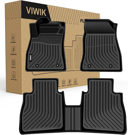 VIWIK Floor Mats for Nissan Sentra 2014 2015 2016 2017 2018 2019, All Weather TPE Rubber Car Mats Floor Liners for 2014-2019 Sentra Front & Rear, Automotive Floor Mats Black