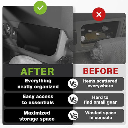 Muslogy Storage Drawer Tray Compatible with 2005-2021 Nissan Frontier Accessories Center Console Organizer Anti-Slip Cubby Silicone Insert Extra Storage Box (Fits Trims with Console Hole Only)