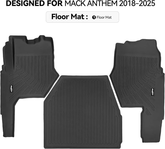 Floor Mats for Mack Anthem 2018-2025, All Weather TPE Protector for Mack Anthem Accessories